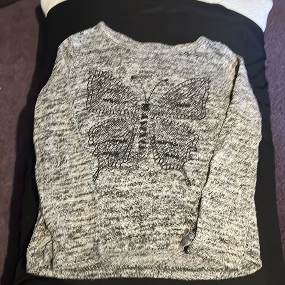 Grey butterfly shirt